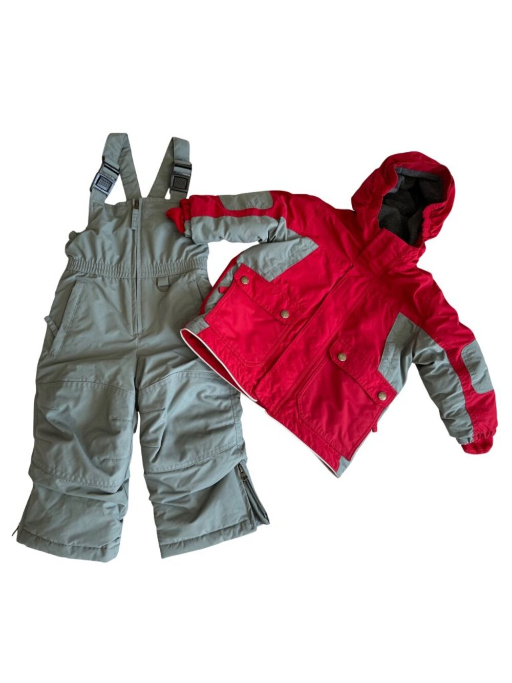 Lands End Boys Snowsuit Size 2T Grow A Longs Hooded Insulated Coat & Snow Pants